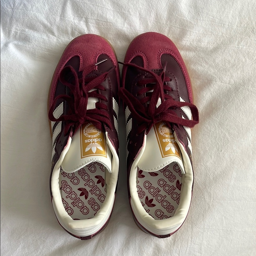 Adidas Samba Handball Burgundy and White Shoes - Picture 5 of 6